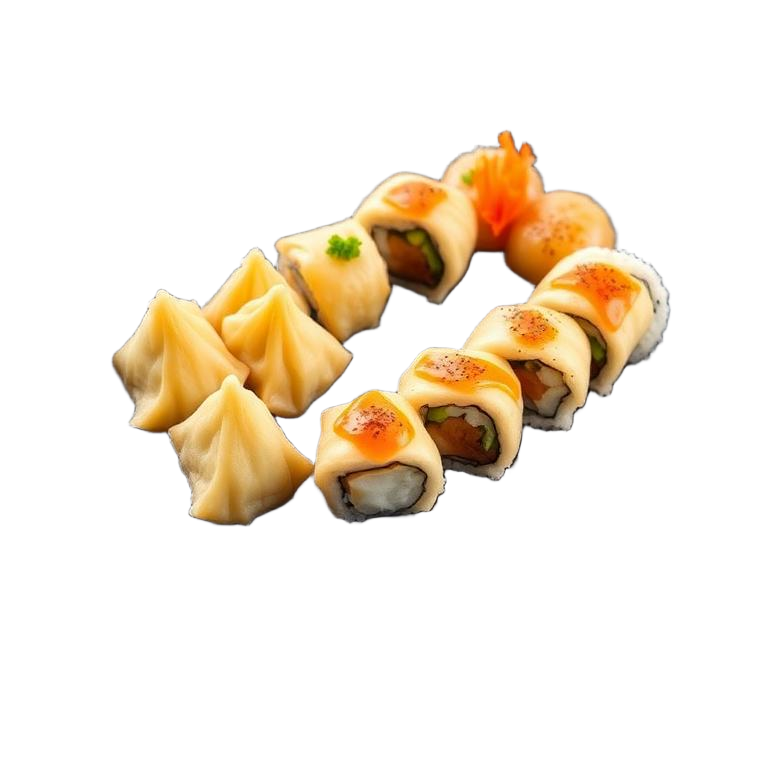 6 gyozas grillés + 8 california saumon avocat